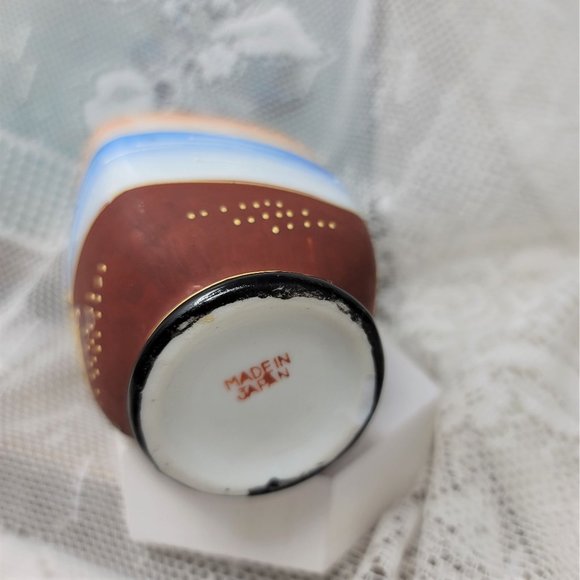 Vintage Small Vase Oriental Woman Brown Japan - Picture 6 of 8